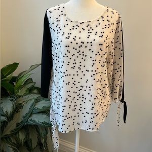 Meme Black and White Polka Dot Blouse